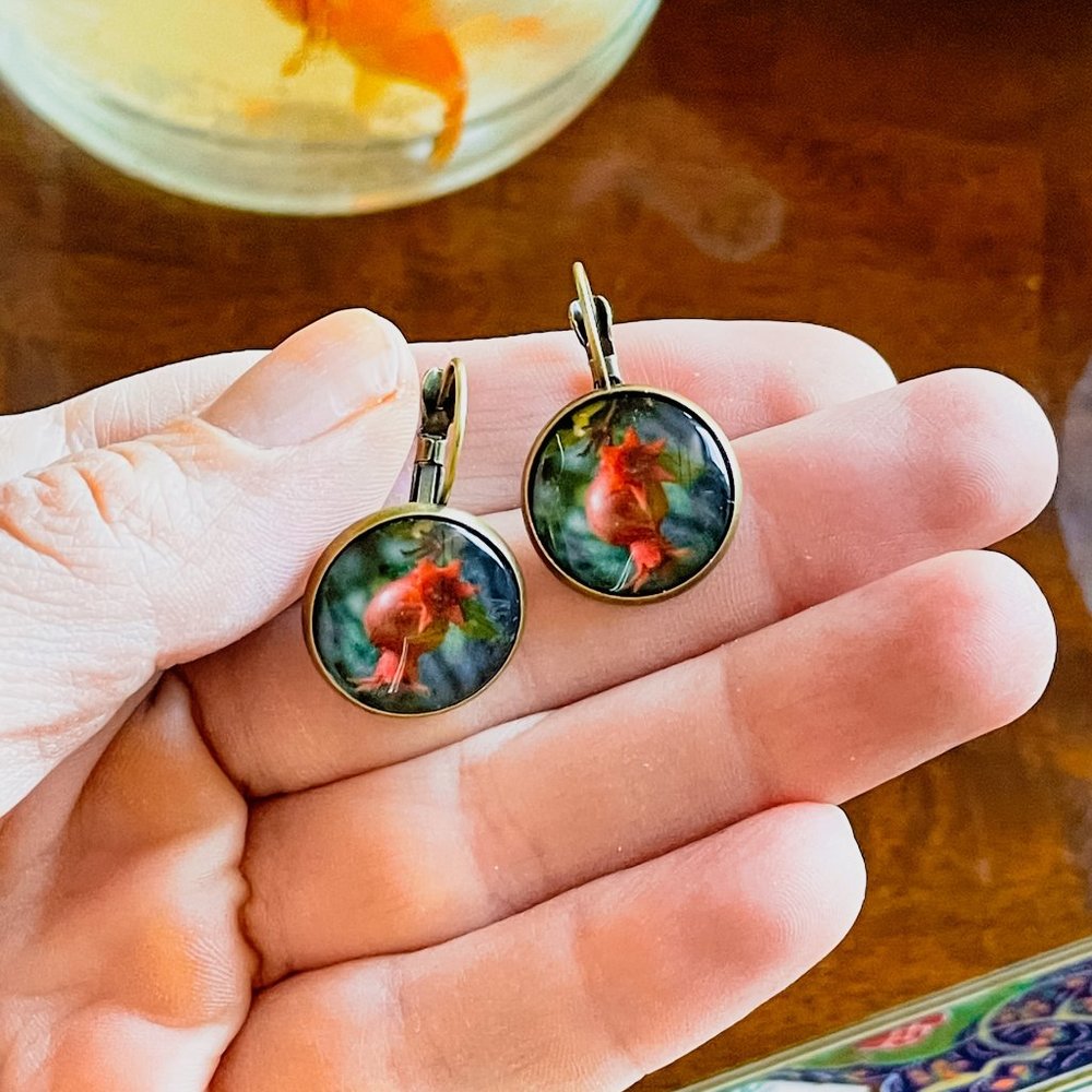 😃 Persian Pomegranate Earrings Boho Floral